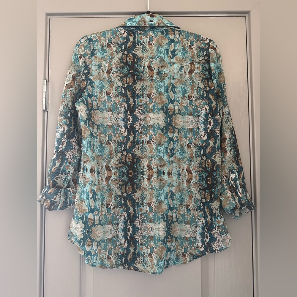 ROPER Turquoise Python Western Button Shirt – Rol… - image 6